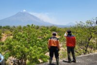 Pusat Pengendalian Operasi Kabupaten Karangasem melaporkan karhutla terjadi di kawasan lereng Gunung Agung. (Dok. BNPB)