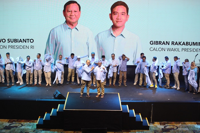 Acara Tim Kampanye Daerah (TKD) Jawa Barat, di The Convention Hall Paskal, Bandung, Jawa Barat. (Dok. Tim Media Prabowo-Gibran)

