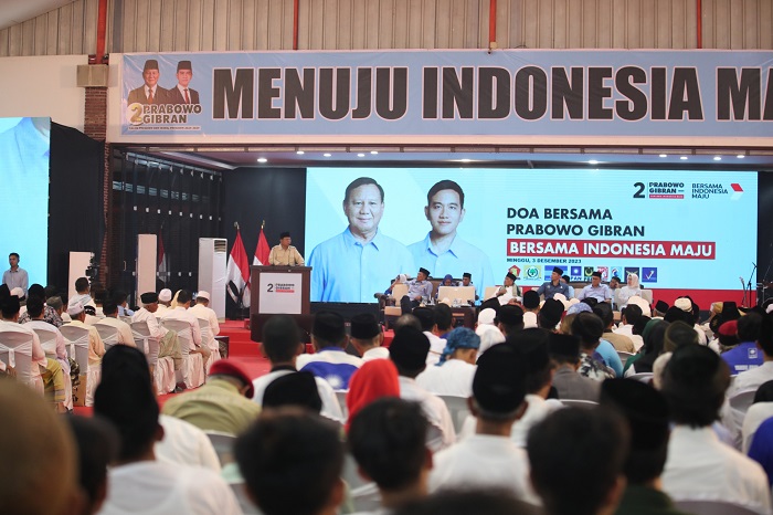 Calon Presiden Prabowo Subianto menghadiri doa bersama dengan 2.000 kiai di Lebak, Banten. (Dok. Tim Media Prabowo-Gibran)