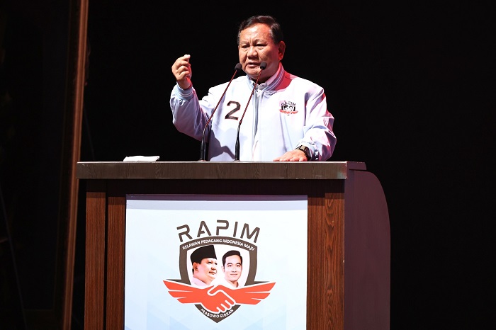 Acara Deklarasi dukungan Relawan Pedagang Indonesia Maju (RAPIM) di Djakarta Theater. (Dok. Tim Media Prabowo-Gibran)
