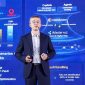 John Cai, Vice President of Huawei's Data Communication Product Line, delivering a keynote speech